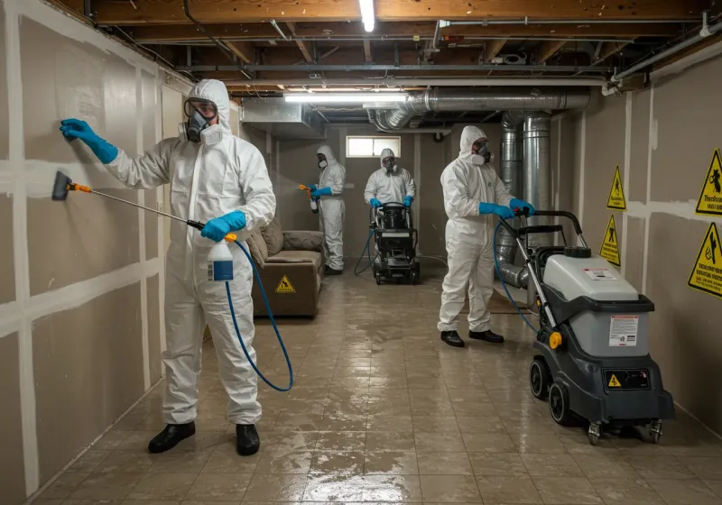 Basement Moisture Removal and Structural Drying process in Ruckersville, VA